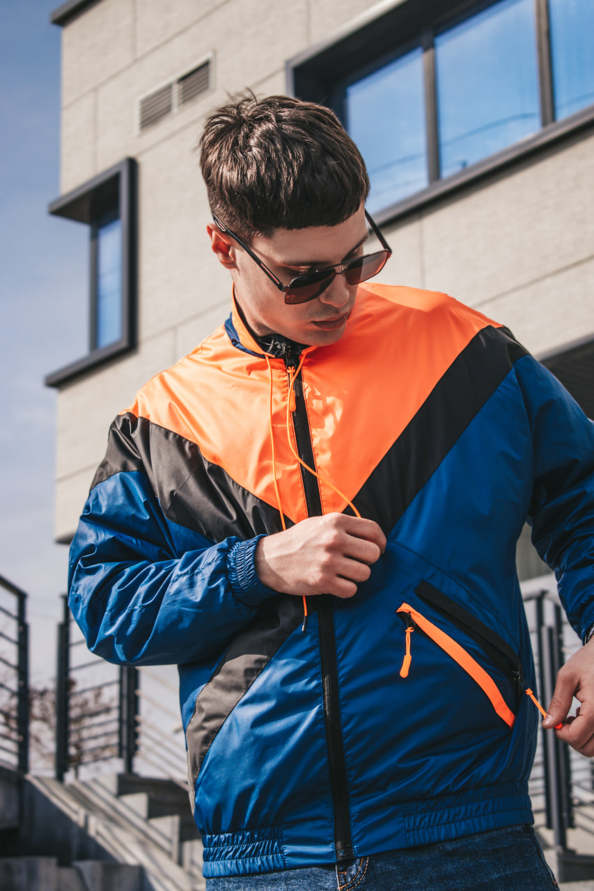Мужская демисезонная куртка - ветровка Reload Retro 90-6 оранжевый - Фото 5