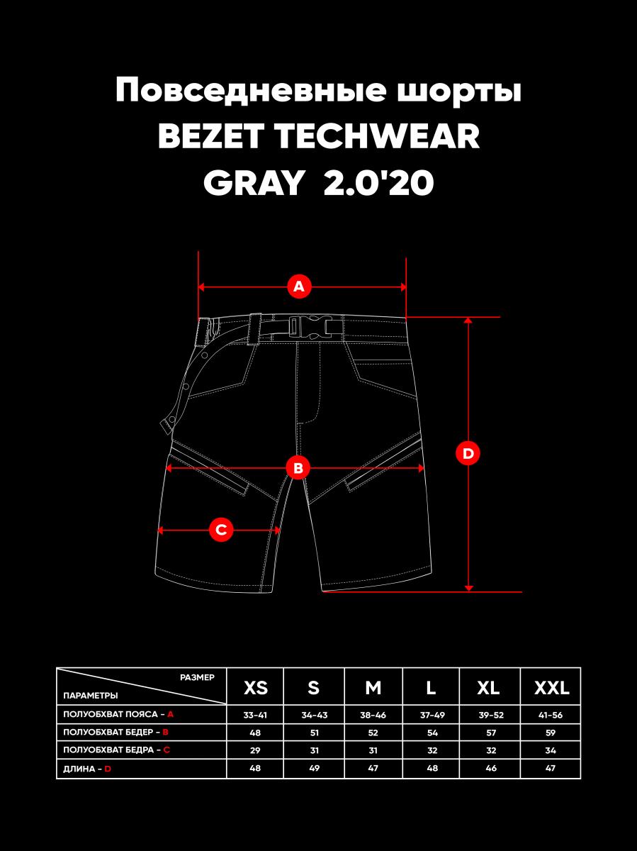 Повсякденні шорти BEZET Techwear grey'20 - Фото 4
