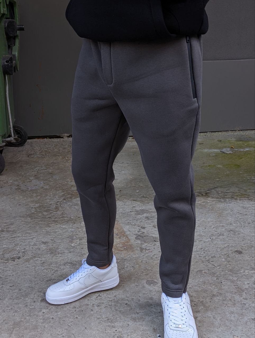 Чоловічі теплі спортивні штани фліс Reload Slim графіт - Фото 3
