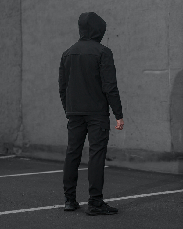 ТАКТИЧНИЙ КОМПЛЕКТ (Куртка Softshell BEZET Робокоп 2.0 чорний, брюки карго теплі BEZET Патрон 2.0 чорний) - Фото 4
