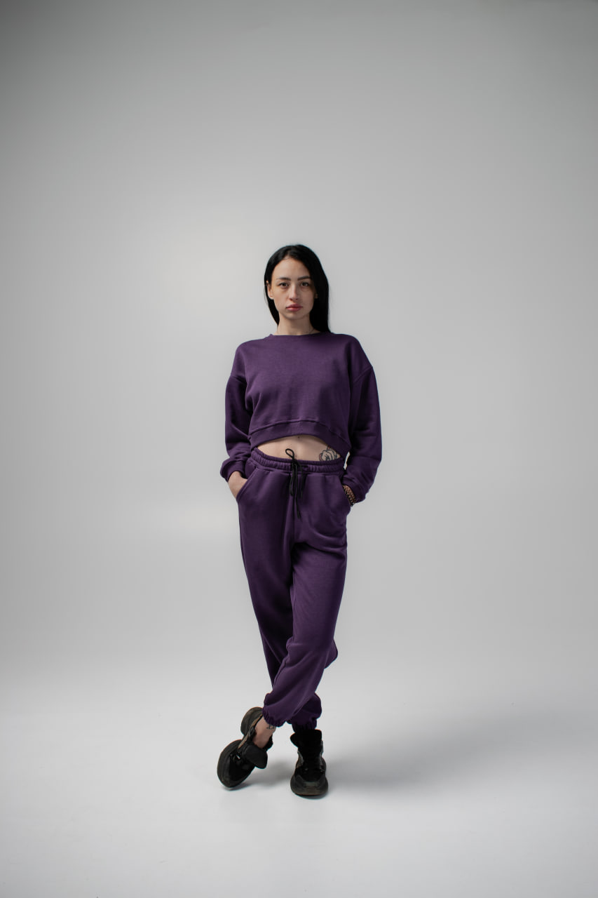 Женский спортивный костюм Crop Reload фиолетовый  - Фото 3
