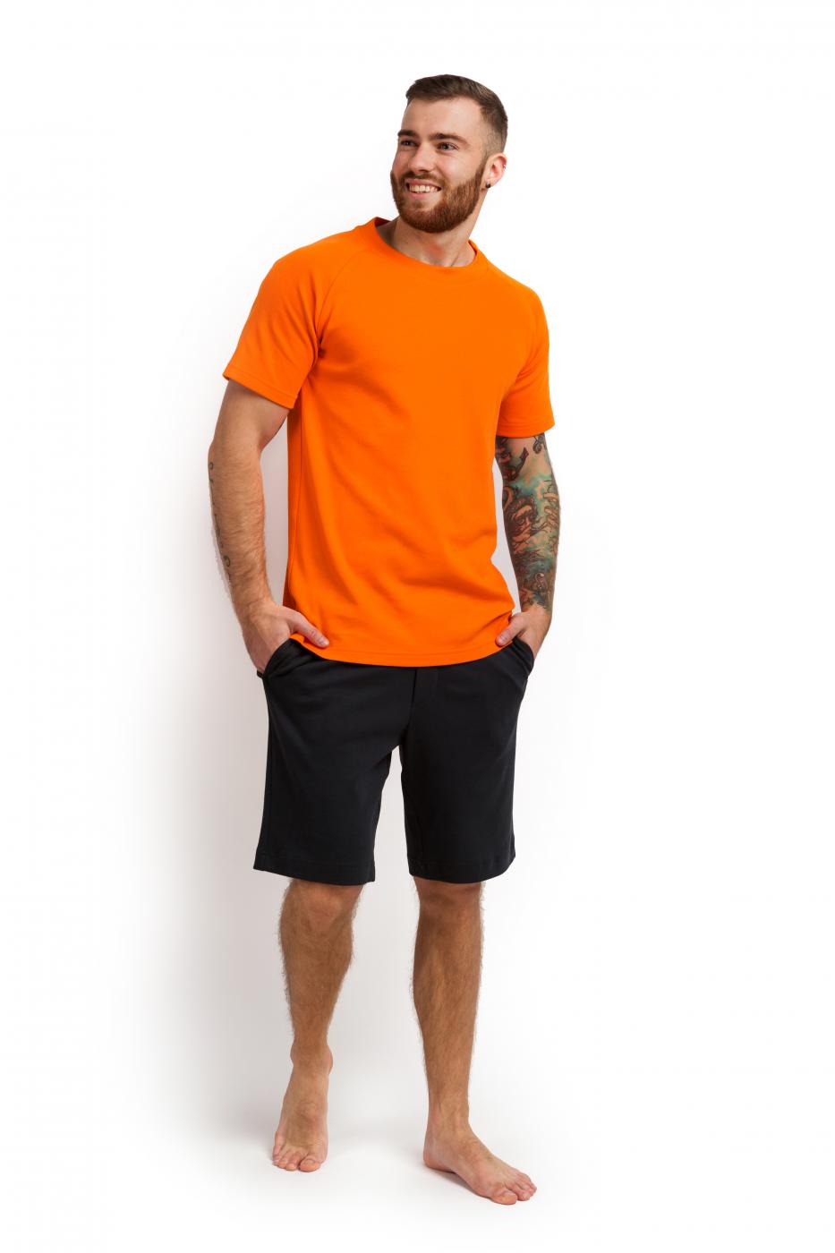 Пижама мужская (футболка и шорты) оранжевый с графитовым MansSet