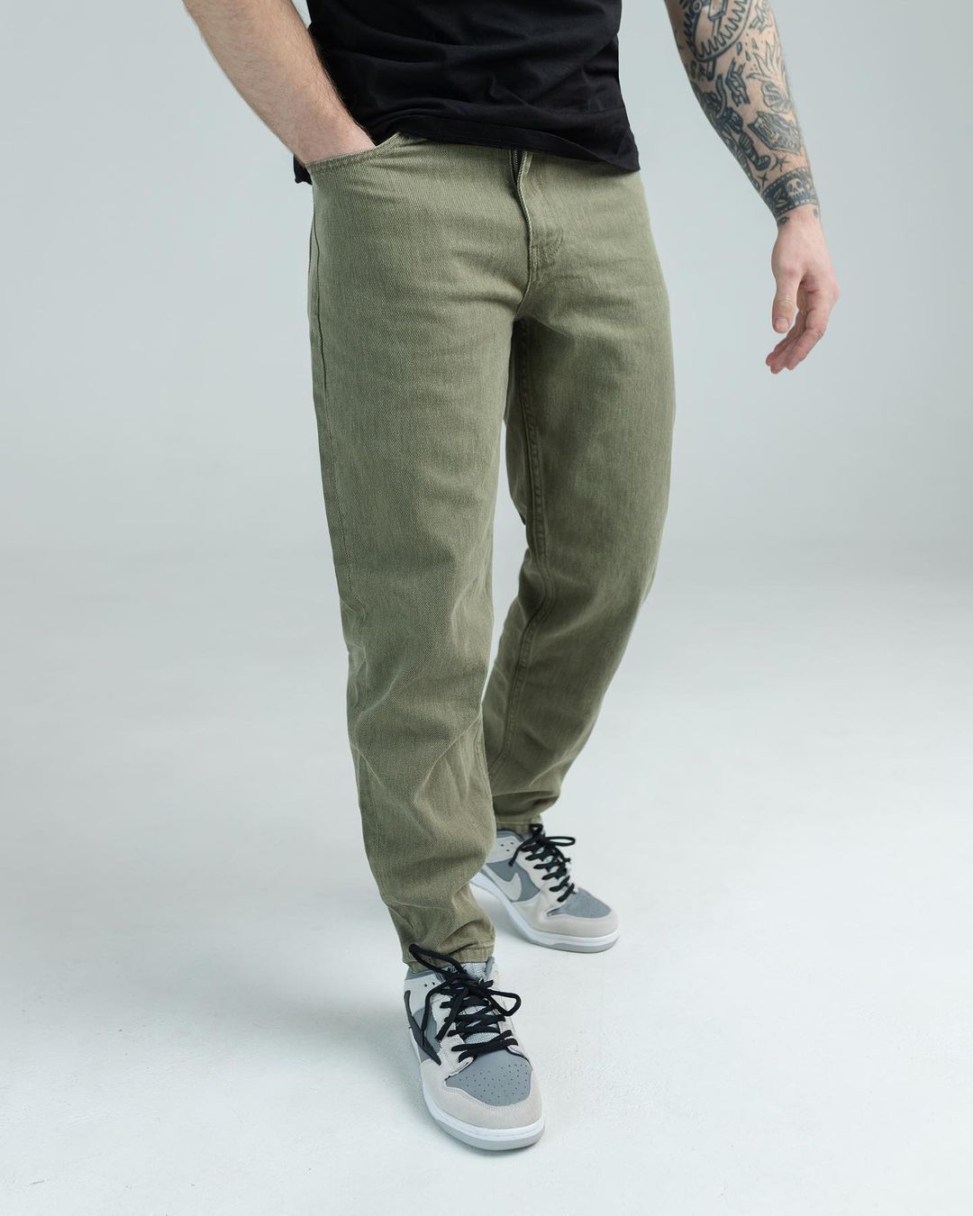 Пісочні чоловічі джинси бойфренди BEZET PATCHED - Фото 3