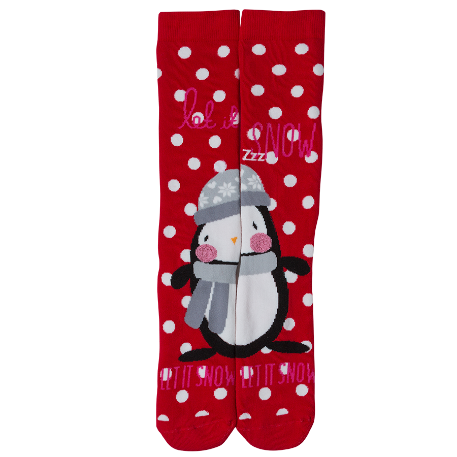 Шкарпетки новорічні унісекс, пінгвін на червоному MansSet - Фото 3
