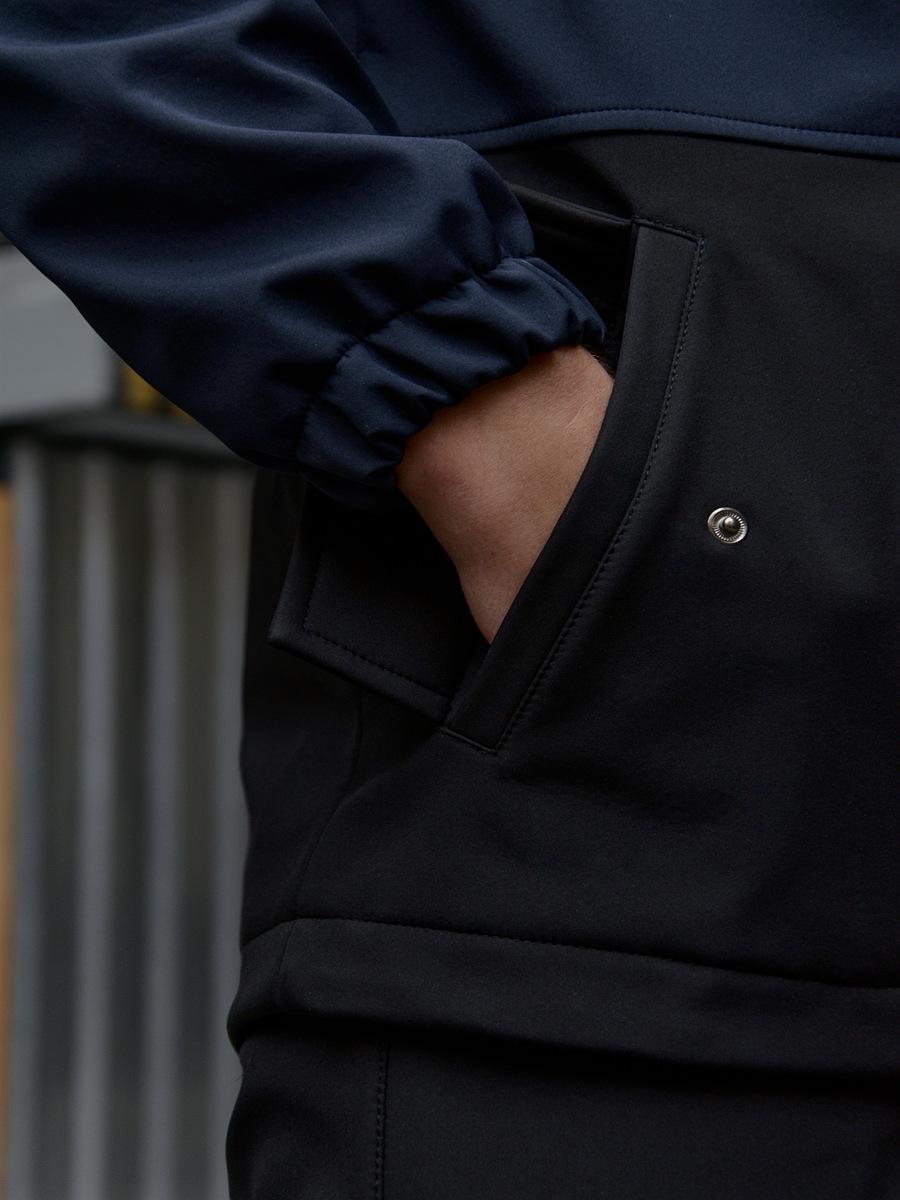 Куртка мужская  Softshell демисезонная Citizen Intruder осенняя весенняя на флисе сине - черная - Фото 8