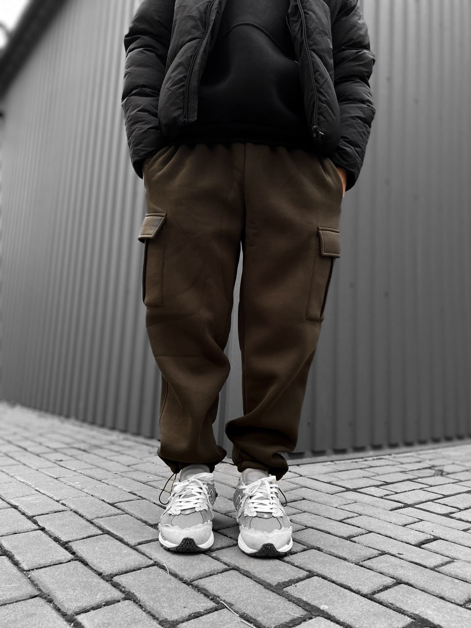 Мужские теплые спортивные штаны с начесом Reload Active хаки/ Трикотажные штаны флисовые с кармаными - Фото 2