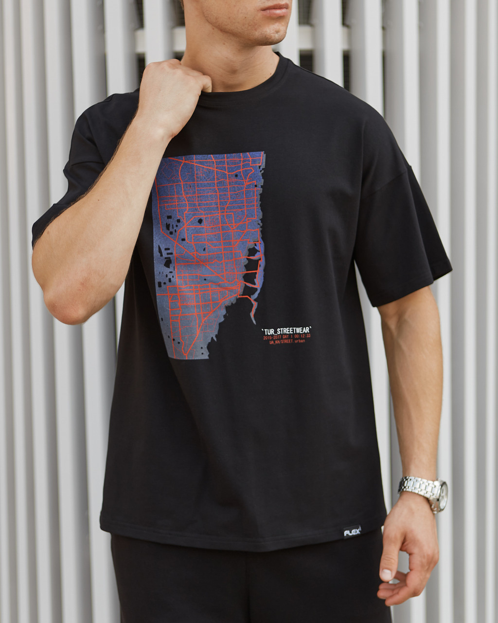 Чоловічі футболки Каліфорнія чорна оверсайз модель від бренду Тур TURWEAR - Фото 6